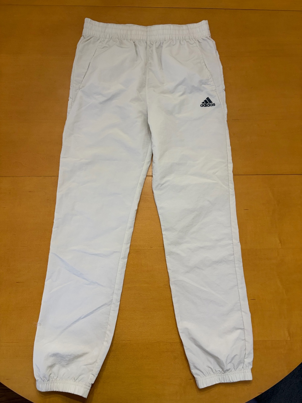 Adidas Kids White Nylon Track Pants - Lightweight Athletic Bottoms